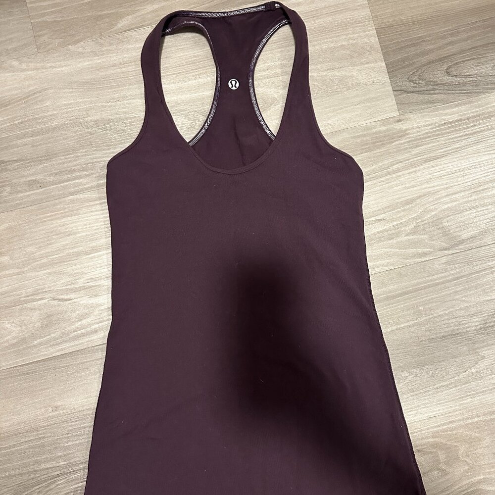 Lululemon Cool Racerback Tank Luon Size S Dark Purple Eggplant